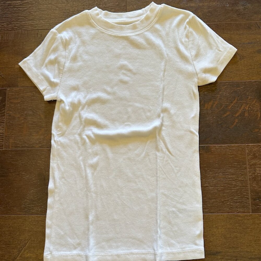Women's Ribbed White T-Shirt